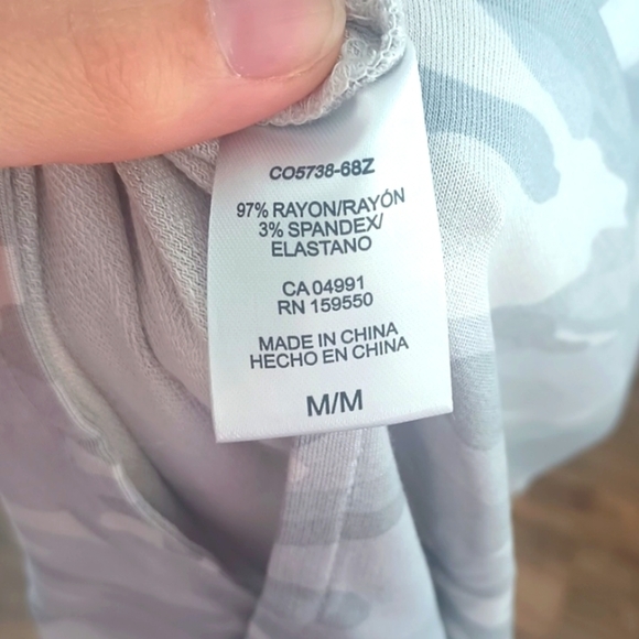 NWT Hilary Radley gray camo rayon sleeveless midi maxi column dress size M - Picture 5 of 8